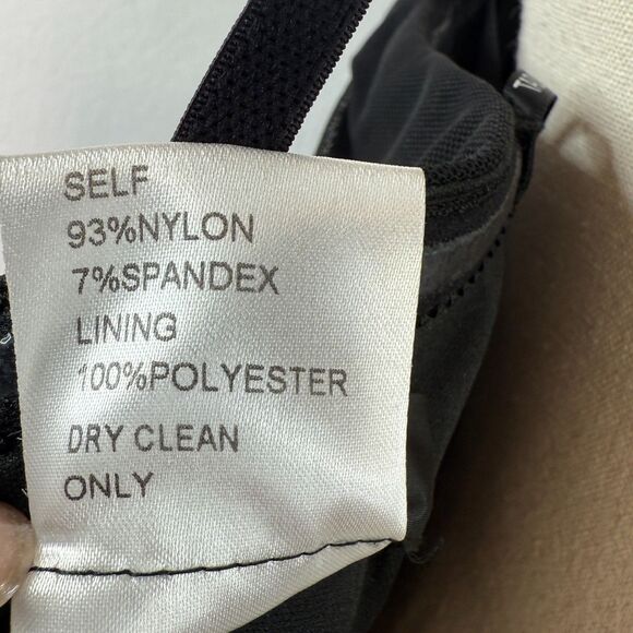 Tadashi Shoji | Black Ruched Bodycon Dress Mini Straps | Sz L - Picture 12 of 13